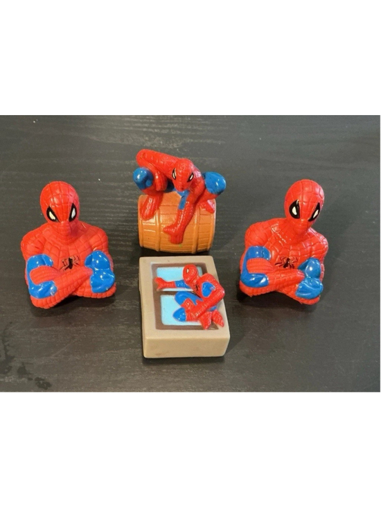 Marvel Other - Vintage Marvel Spider-Man Figure Lot4 Playfully Yours Water Squirter Barrel 2001